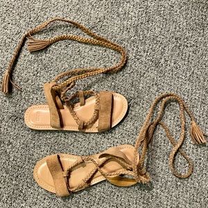 ASOS Tan Gladiator Wrap Sandal Size 6